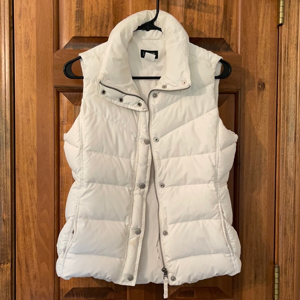J Crew off white puffer vest